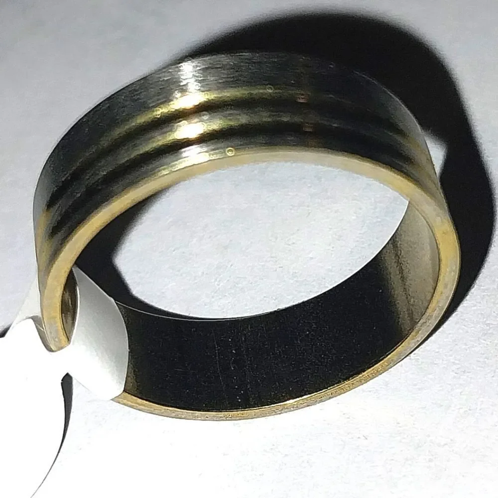 Stainless steel wide band hypoallergenic nickel free Men's ring sz 10